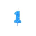 Birthday Candles Number 1 for Cake Decoration Topper First Anniversary Party Celebration Star Blue Colour Size : 4.3 x 6.3 CM
