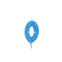 Birthday Candles Number 0 for Cake Decoration Topper Anniversary Party Celebration Star Blue Colour Size : 4.3 x 6.3 CM