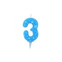 Birthday Candles Number 3 for Cake Decoration Topper Third Anniversary Party Celebration Star Blue Colour Size : 4.3 x 6.3 CM