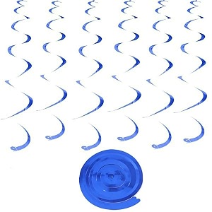 swirls decoration ceiling hanging with hook 12 pcs blue colour ideal for birthday anniversary baby shower party celebration and eye catching wall display
