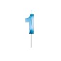 Birthday Number Candles 0 Cake Topper Decoration Wedding Anniversary Party Metallic Blue Colour Size : Width 5 x Height 7 CM