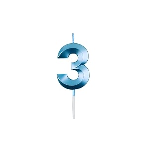 birthday number candles 0 cake topper decoration wedding anniversary party metallic blue colour size  width 5 x height 7 cm