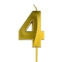 Number Candles 4 Year Birthday Cake Decoration Fourth Year Wedding Anniversary Party Metallic Gold Colour Size : Width 5 x Height 7 CM