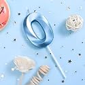 Number Candles 5 Birthday Cake Topper Decoration Fifth Year Wedding Anniversary Party Metallic Blue Colour Size : Width 5 x Height 7 CM