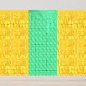 Square Foil Curtains Backdrop | Pack of 3 (1 Green &amp; 2 Gold) | Sparkling Fringe Curtain for Weddings Anniversaries Baby Showers Birthday Stage Background Decorations - 9 x 6 ft