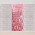 Square Foil Curtains Backdrop | Pack of 3 (1 Rose Gold &amp; 2 Silver | Sparkling Fringe Curtain for Weddings Anniversaries Baby Showers Birthday Stage Background Decorations - 9 x 6 ft