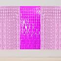 Square Foil Curtains Backdrop Decoration | Pack of 3 (2 Pink &amp; 1 Purple) | 9 x 6 ft | Fringe Curtain for Birthday, Wedding, Anniversary &amp; Baby Shower Party Stage Photobooth Background