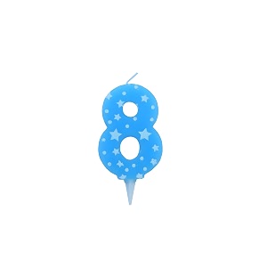 birthday candles number 8 for cake decoration topper eighth anniversary party celebration star blue colour size  43 x 63 cm