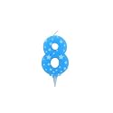 Birthday Candles Number 8 for Cake Decoration Topper Eighth Anniversary Party Celebration Star Blue Colour Size : 4.3 x 6.3 CM