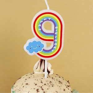 birthday candles for kids number 9 unicorn birthday party cake topper decoration nineth year wedding anniversary size - height 5 cm x width 3 cm