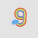 Birthday Candles for Kids Number 9 Unicorn Birthday Party Cake Topper Decoration Nineth Year Wedding Anniversary Size - Height 5 CM x Width 3 CM
