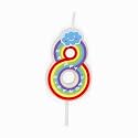 Birthday Candles for Kids Number for 8th Year Unicorn Party Cake Topper Decoration Eighth Wedding Anniversary Size - Height 5 CM x Width 3 CM