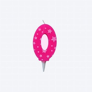 birthday number candles 0 for cake decoration topper anniversary party celebration star pink colour size  43 x 63 cm