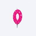 Birthday Number Candles 0 for Cake Decoration Topper Anniversary Party Celebration Star Pink Colour Size : 4.3 x 6.3 CM