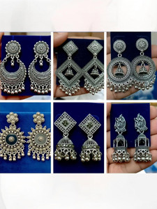 jv creation earing for women pack of 6 any earrings studs jhumki alloy chandbali earring drops  danglers jhumki earring stud earring earring set