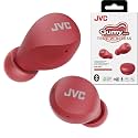 JVC Compact and Lightweight Gumy Mini True Wireless Earbuds Headphones, Long Battery Life (up to 23 Hours), Sound with Neodymium Magnet Driver, Water Resistance (IPX4) - HAA6TR (Red)