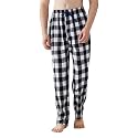 Jveyvth Mens Pajama Pants Flannel Cotton Plaid Sleep &amp; Lounge Pants, PJ Bottoms with Pockets and Button Fly