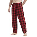 Jveyvth Mens Pajama Pants Flannel Cotton Plaid Sleep &amp; Lounge Pants, PJ Bottoms with Pockets and Button Fly