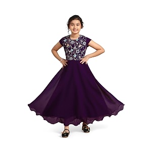 Jwalin Girls Embroidered Maxi DressEthnic Dress