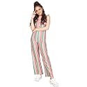 Jwalin Girls Multicolor Stripe Printed Jumpsuit Multicolor_9-10