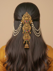 JWELLA Traditional Antique Gold Finish Bridal Choti