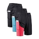 JWJ Mens 2 in 1 Running Shorts Quick Dry Gym Athletic Workout Clothes with Side Pockets