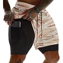 JWJ Mens 2 in 1 Running Shorts Quick Dry Gym Athletic Workout Clothes with Side Pockets