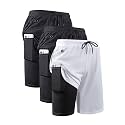 JWJ Mens 2 in 1 Running Shorts Quick Dry Gym Athletic Workout Clothes with Side Pockets
