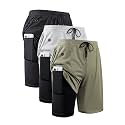 JWJ Mens 2 in 1 Running Shorts Quick Dry Gym Athletic Workout Clothes with Side Pockets