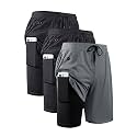 JWJ Mens 2 in 1 Running Shorts Quick Dry Gym Athletic Workout Clothes with Side Pockets