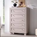 JXQTLINGMU Dresser for Bedroom with 5 Drawers, Two Included Base Styles