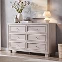 JXQTLINGMU Dresser for Bedroom with 6 Drawers, Two Included Base Styles