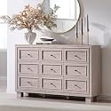 JXQTLINGMU Dresser for Bedroom with 9 Drawers, Two Included Base Styles