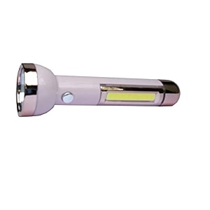 jy super plastic rechargeable led torch light and 1 cob side flashlight with charger pink