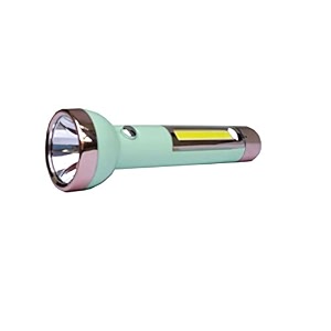 jy super plastic rechargeable led torch light and 1 cob side flashlight with charger green