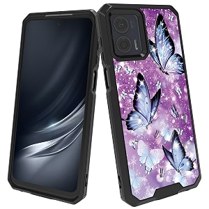 for motorola moto g 2023 case 6534 butterflies purple theme design shockproof for motorola moto g 2023 phone case dual layer cover