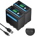 JYJZPB 2 Packs NP F980 Battery 8800mAh Compatible with Sony NP-F970
