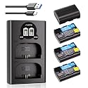 JYJZPB 4-Pack LP-E6N Battery with Dual Rapid Charger for EOS R6 Mark II