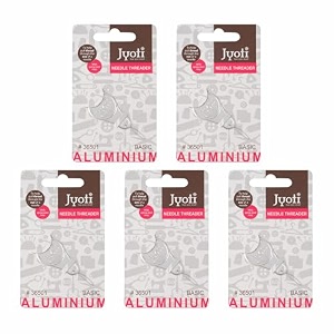 jyoti 36501 needle threader - aluminium with wire basic threader for hand machine stitch insertion fits all needle sizes simple wire loop tool diy for hand or machine sewing amp crafting - 20 pcs