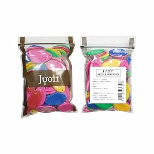 jyoti 36508 needle threader-thumb with pin multicolor needles suit for small eye needles fits all needle sizes simple wire loop tool diy for hand or machine sewing amp crafting - 2 pouches