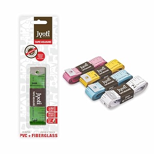 jyoti 36700 tape measure for body measurement sewing dressmaking ruler durable soft flexible inch tape for measurement length 60 inches  150cm - width 20mm - pack of 5 cards