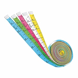 jyoti 38214 tape measure for body measurement sewing dressmaking ruler durable soft flexible inch tape for measurement length 40 inches  100cm - width 20mm - pack of 5 pieces