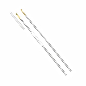 jyoti crochet hook steel gold point for thread work hand knitted sewing diy craft weaving needle ideal for sweaters purses scarves and hats  15404 silver 53412cm of size 1107mm - 5 pcs