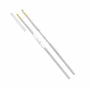 jyoti crochet hook steel gold point for thread work hand knitted sewing diy craft weaving needle ideal for sweaters purses scarves and hats 15408 silver 53412cm of size 7095mm - 10 pcs