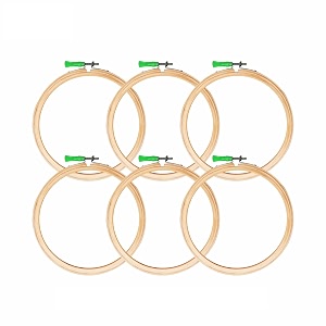 jyoti embroidery hoop wooden round adjustable 3 ply of 8 inches with steel fitting easily loosentighten cross stitch hoop ring for sewing needlework craft projects amp ornaments - pack of 3