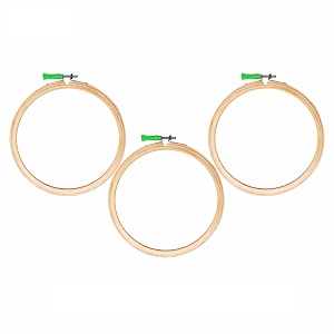 jyoti embroidery hoop wooden round adjustable 3 ply of 14 inches with steel fitting easily loosentighten cross stitch hoop ring for sewing needlework craft projects amp ornaments - pack of 6