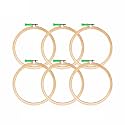Jyoti Embroidery Hoop, Wooden Round Adjustable, (3 Ply of 8 Inches with Steel Fitting), Easily Loosen/Tighten, Cross Stitch Hoop Ring for Sewing, Needlework, Craft Projects & Ornaments - Pack of 3