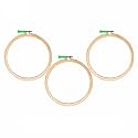 Jyoti Embroidery Hoop, Wooden Round Adjustable, (3 Ply of 10 Inches with Steel Fitting), Easily Loosen/Tighten, Cross Stitch Hoop Ring for Sewing, Needlework, Craft Projects & Ornaments - Pack of 6