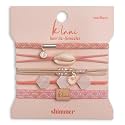 K'lani Shimmer Hair Tie Bracelets - Elastic Ponytail Holder - Large