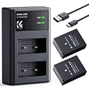 K&F Concept 1300mAh NP-W126 NP-W126S Battery and Charger for Fujifilm XM5, X100VI, X100V, XS10, XT30, XT30 II, XT20, XE4, A5, Dual-Slot Fast Charger, Type-C and Micro-USB Input, 2 Pack Battery